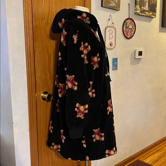 Joyspun Black Teddy Bear Hoodie Sweater - Picture 2 of 7